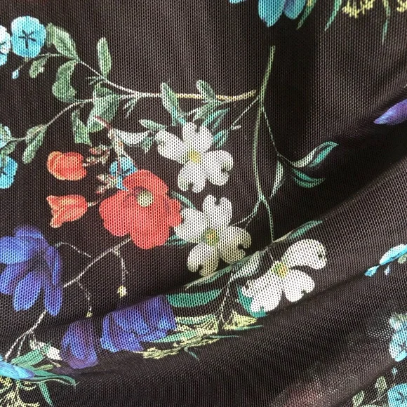 NEW!!! Alice + Olivia Delora Floral Long Sleeve Ruched Turtleneck Dress - Picture 10 of 14